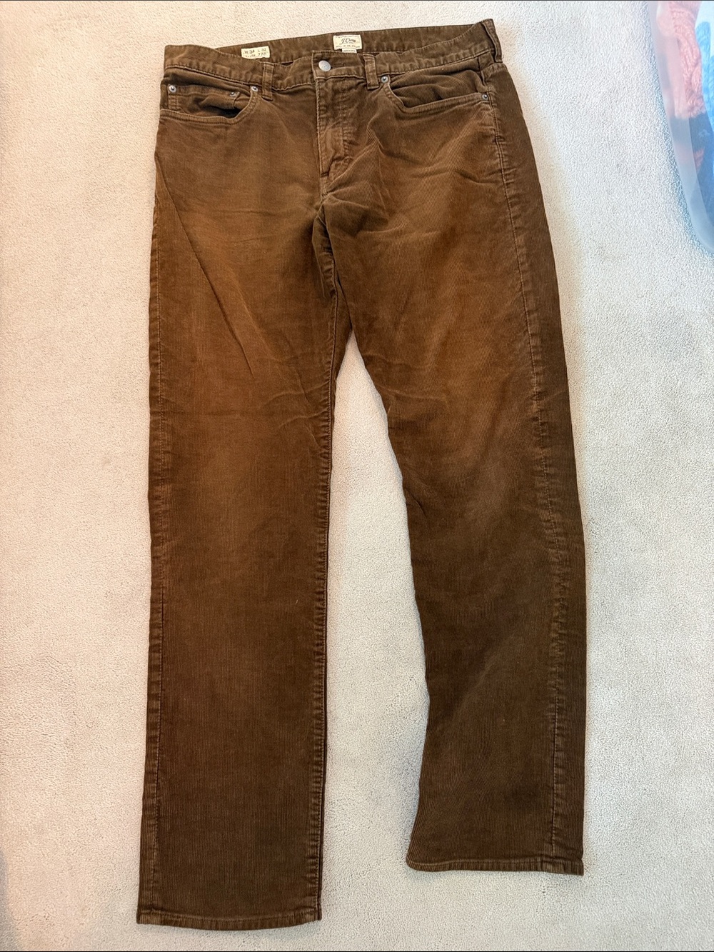 Brown Corduroy Straight-Leg Pants - Picture 6 of 7